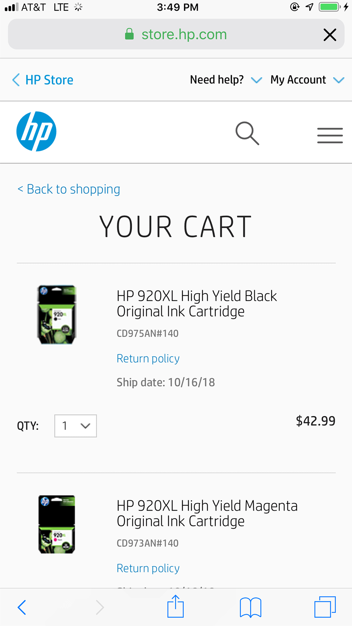 The Mobile Checkout Experience 3 HP forces users to change quantity to zero to remove items